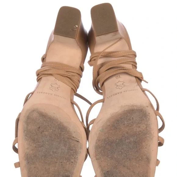 Tan Strappy Block Heel Sandals - Picture 5 of 6